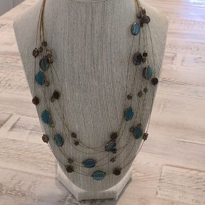 Very pretty blue/green & brown stone necklace